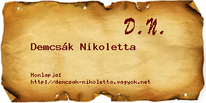 Demcsák Nikoletta névjegykártya