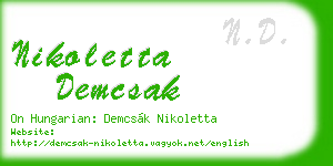 nikoletta demcsak business card